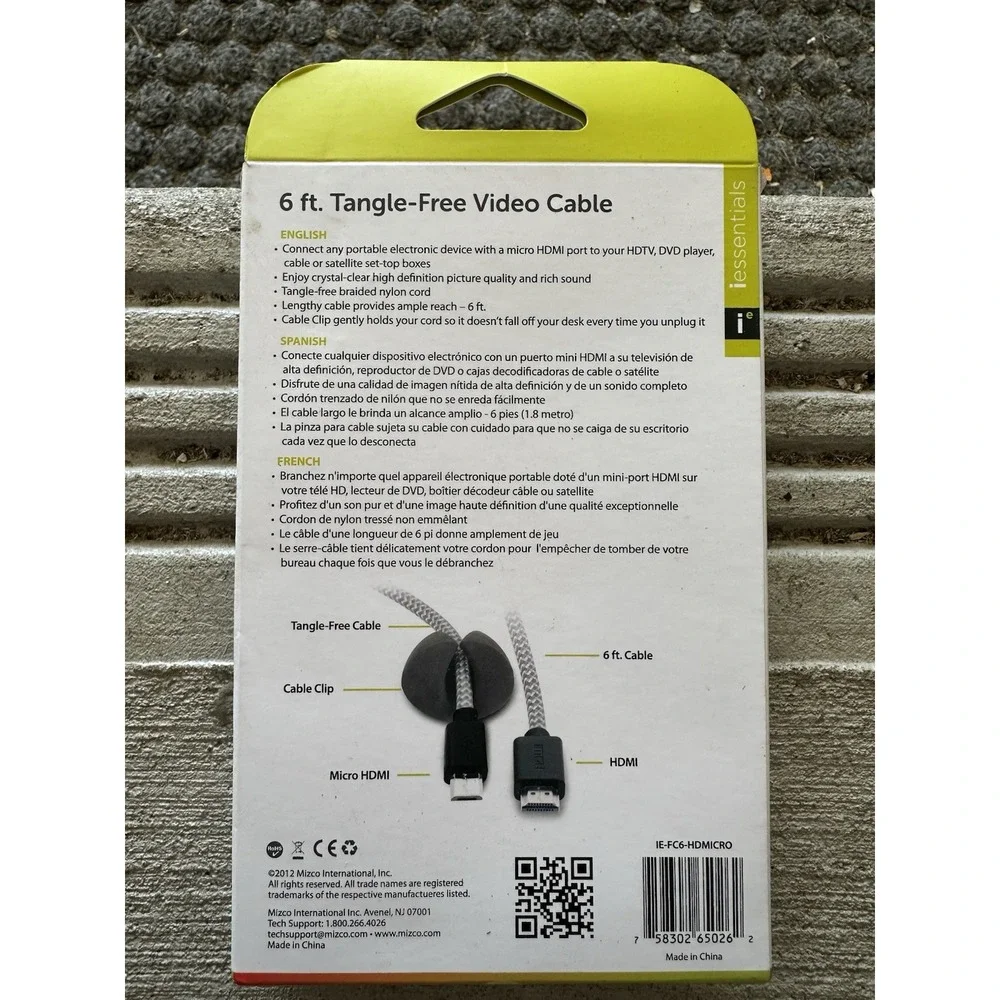 HDMI Fiber Cable 6ft Tangle-Free High-Speed with Ethernet for 1080P 3D Video